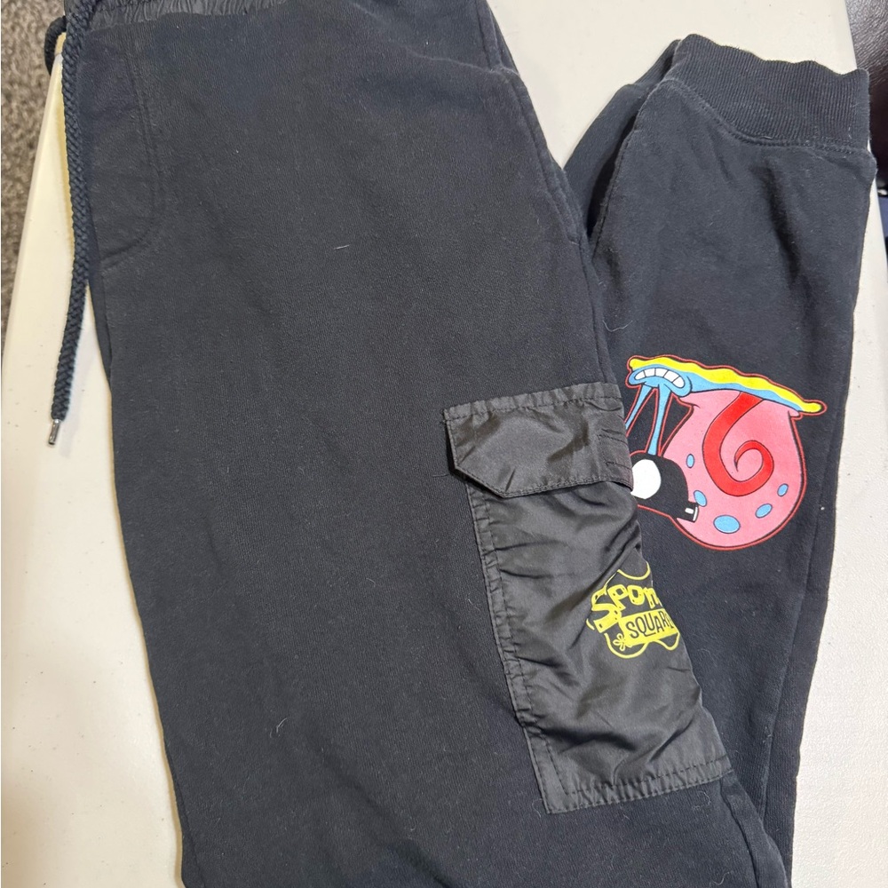 SpongeBob SquarePants Black Joggers with Yellow Logo